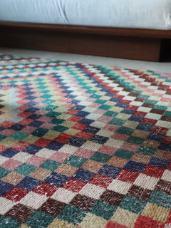Vintage Turkish — Colorful Grid Art Deco Rug — No.124 - Patina House